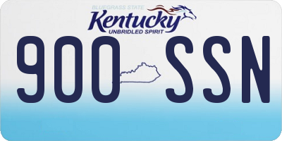 KY license plate 900SSN