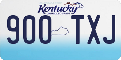 KY license plate 900TXJ