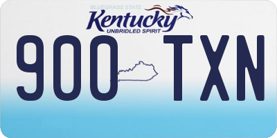 KY license plate 900TXN