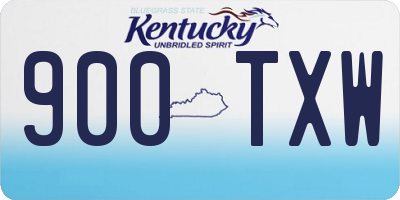 KY license plate 900TXW