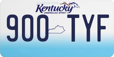 KY license plate 900TYF
