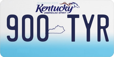 KY license plate 900TYR
