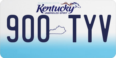 KY license plate 900TYV