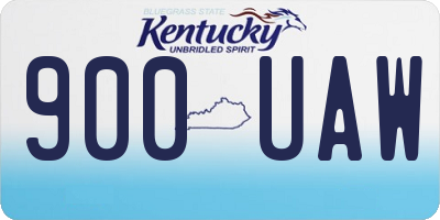 KY license plate 900UAW