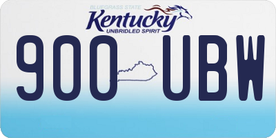 KY license plate 900UBW