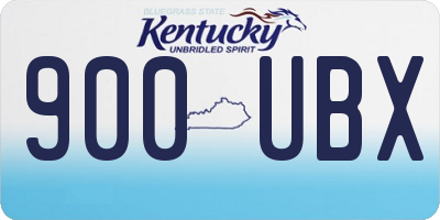 KY license plate 900UBX