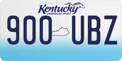 KY license plate 900UBZ