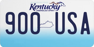 KY license plate 900USA