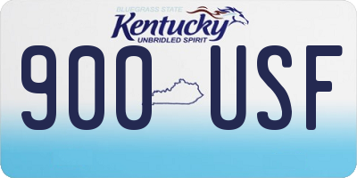 KY license plate 900USF