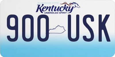 KY license plate 900USK