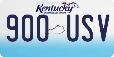 KY license plate 900USV