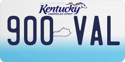 KY license plate 900VAL