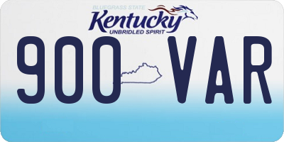 KY license plate 900VAR