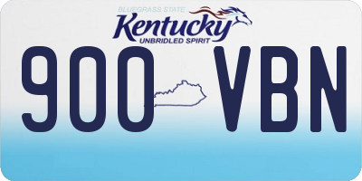 KY license plate 900VBN