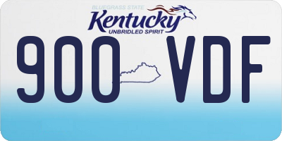 KY license plate 900VDF