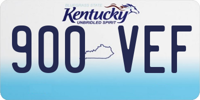 KY license plate 900VEF