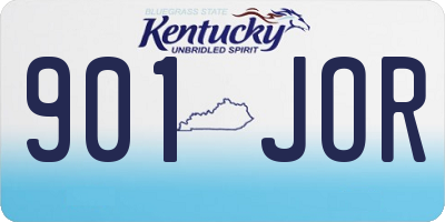 KY license plate 901JOR