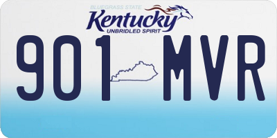 KY license plate 901MVR