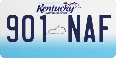 KY license plate 901NAF