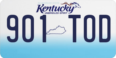 KY license plate 901TOD