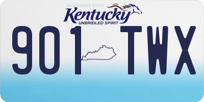 KY license plate 901TWX