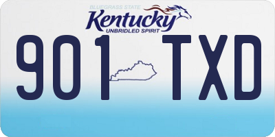 KY license plate 901TXD