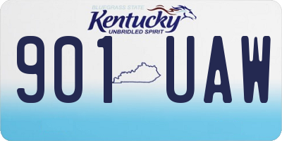 KY license plate 901UAW