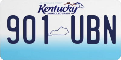 KY license plate 901UBN