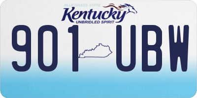 KY license plate 901UBW
