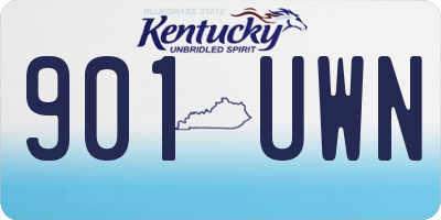 KY license plate 901UWN