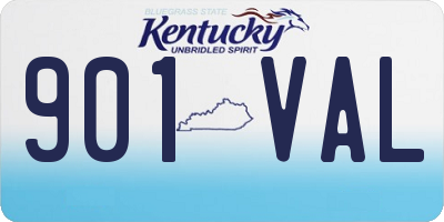 KY license plate 901VAL