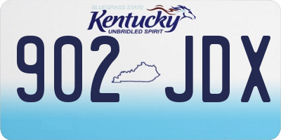 KY license plate 902JDX