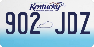 KY license plate 902JDZ
