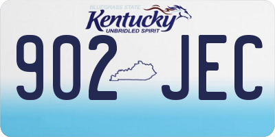 KY license plate 902JEC