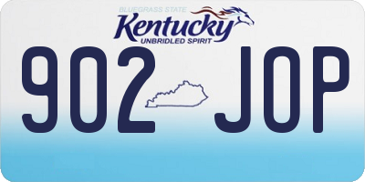 KY license plate 902JOP