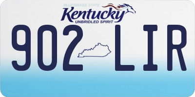 KY license plate 902LIR
