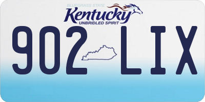 KY license plate 902LIX