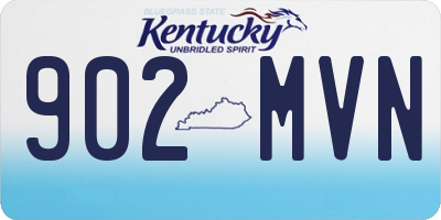 KY license plate 902MVN