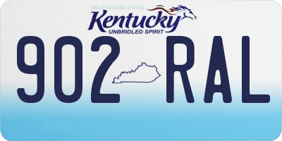KY license plate 902RAL