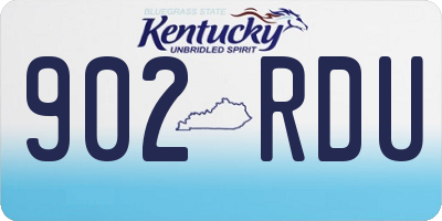 KY license plate 902RDU