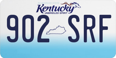 KY license plate 902SRF
