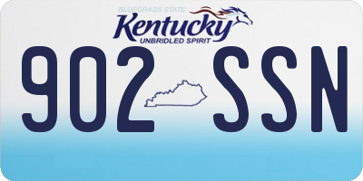 KY license plate 902SSN