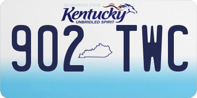 KY license plate 902TWC