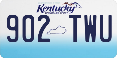 KY license plate 902TWU