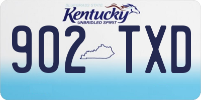 KY license plate 902TXD