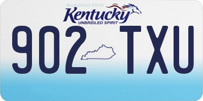 KY license plate 902TXU