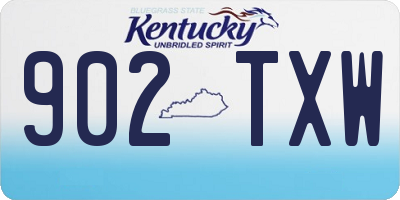 KY license plate 902TXW