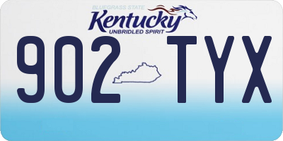 KY license plate 902TYX