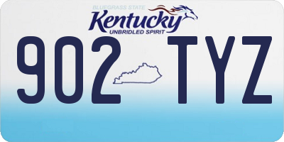 KY license plate 902TYZ