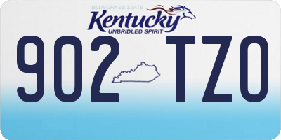 KY license plate 902TZO